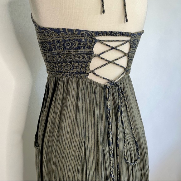 Free People Smocked Halter Romper, Medium - Picture 5 of 6